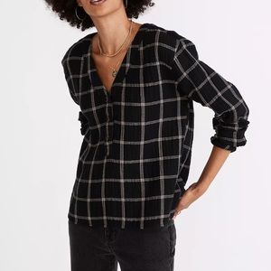 Madewell Lightspun Evert Top in Windowpane, NC804